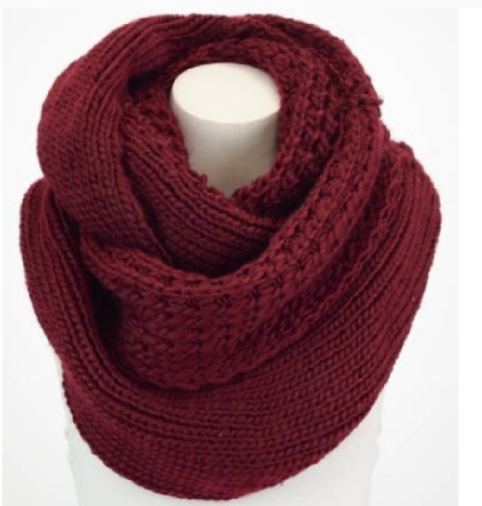 Oversized burgundy scarf